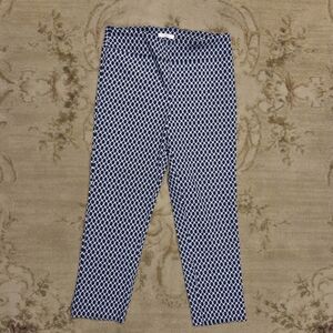 Roz & Ali Navy and White Geometric Pants Size 12P